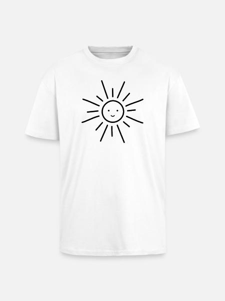 Sun sunshine bright sun face - Unisex Oversized Heavyweight T-shirt - white