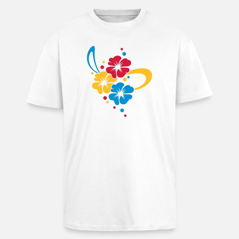Blumenbouquet mit Schleife - Oversized Heavyweight Unisex T-Shirt - Weiß
