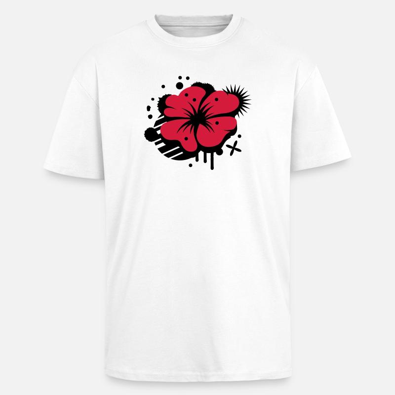 Klatschmohn als Graffiti - Oversized Heavyweight Unisex T-Shirt - Weiß
