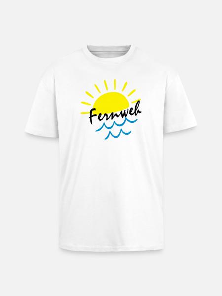 Sunrise Ocean – Sonne & Wellen Icon - Oversized Heavyweight Unisex T-Shirt - Weiß