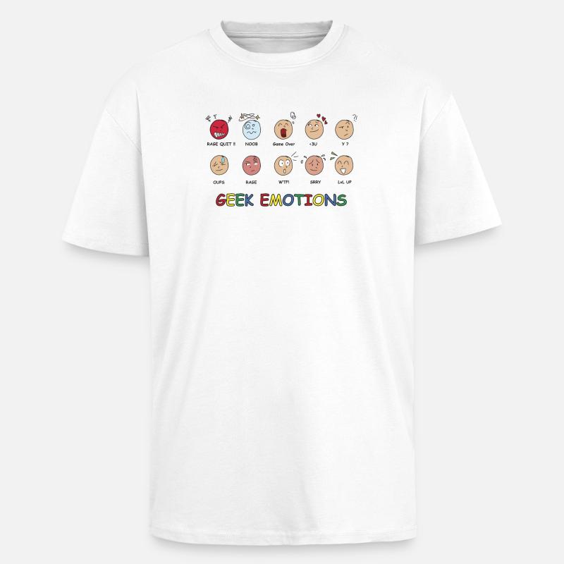 GEEK EMOTIONS - SCHWARZER TEXT - Oversized Heavyweight Unisex T-Shirt - Weiß