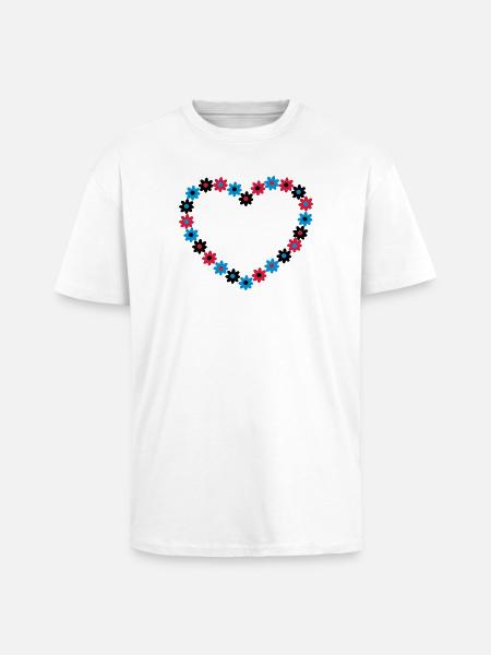 Heart of flowers - Unisex Oversized Heavyweight T-shirt - white