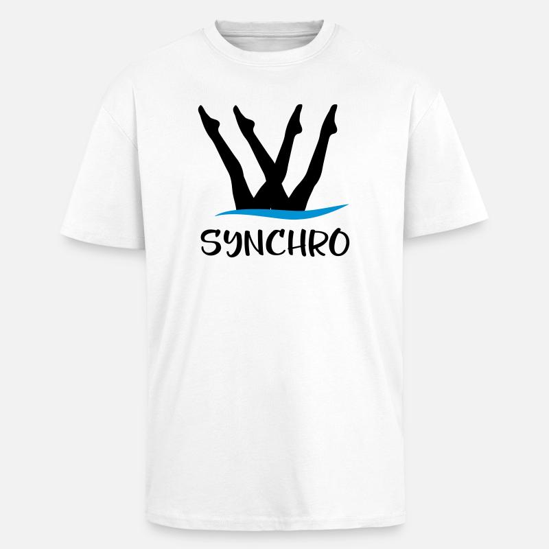 synchronized swimming - Unisex Oversized Heavyweight T-shirt - white