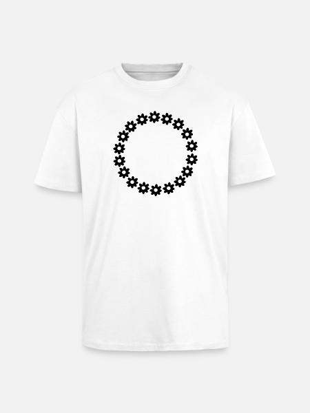Circle of flowers - Unisex Oversized Heavyweight T-shirt - white