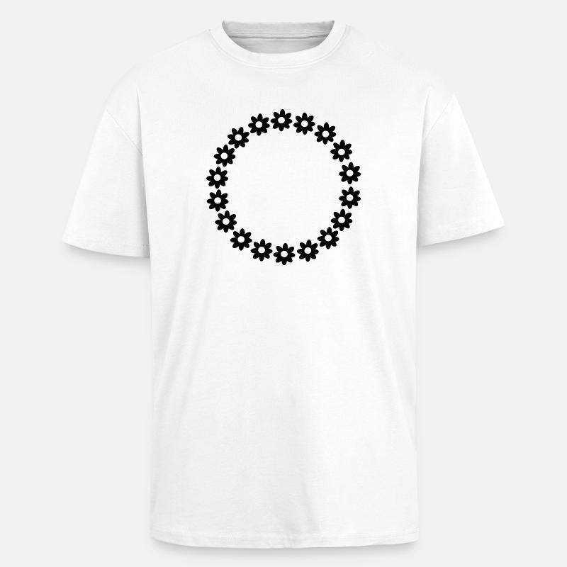 Blume Kreis - Oversized Heavyweight Unisex T-Shirt - Weiß