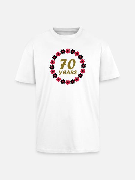 70 ans - T-shirt unisexe oversize épais - blanc
