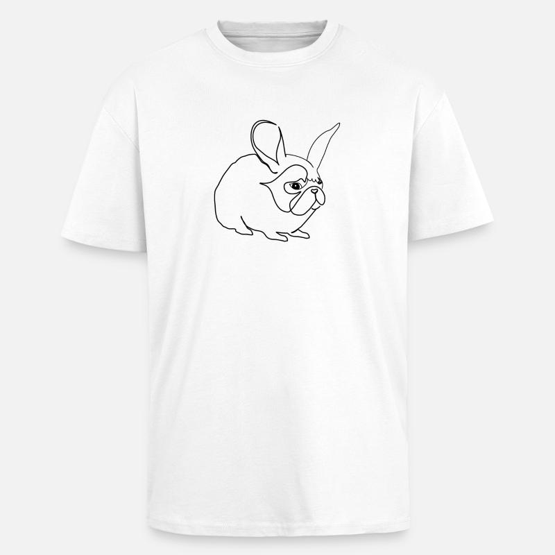 Hase oder Mops - Oversized Heavyweight Unisex T-Shirt - Weiß