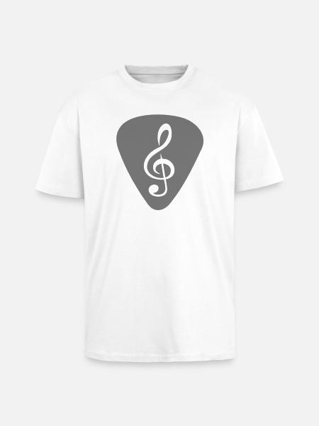 plektrum_notenschluessel - Unisex Oversized Heavyweight T-shirt - white