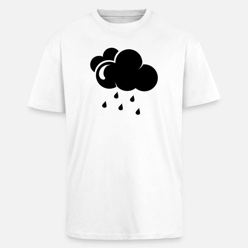 Cloud with rain drops - Unisex Oversized Heavyweight T-shirt - white