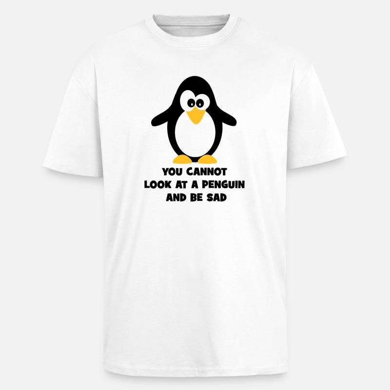 Pinguin - Oversized Heavyweight Unisex T-Shirt - Weiß