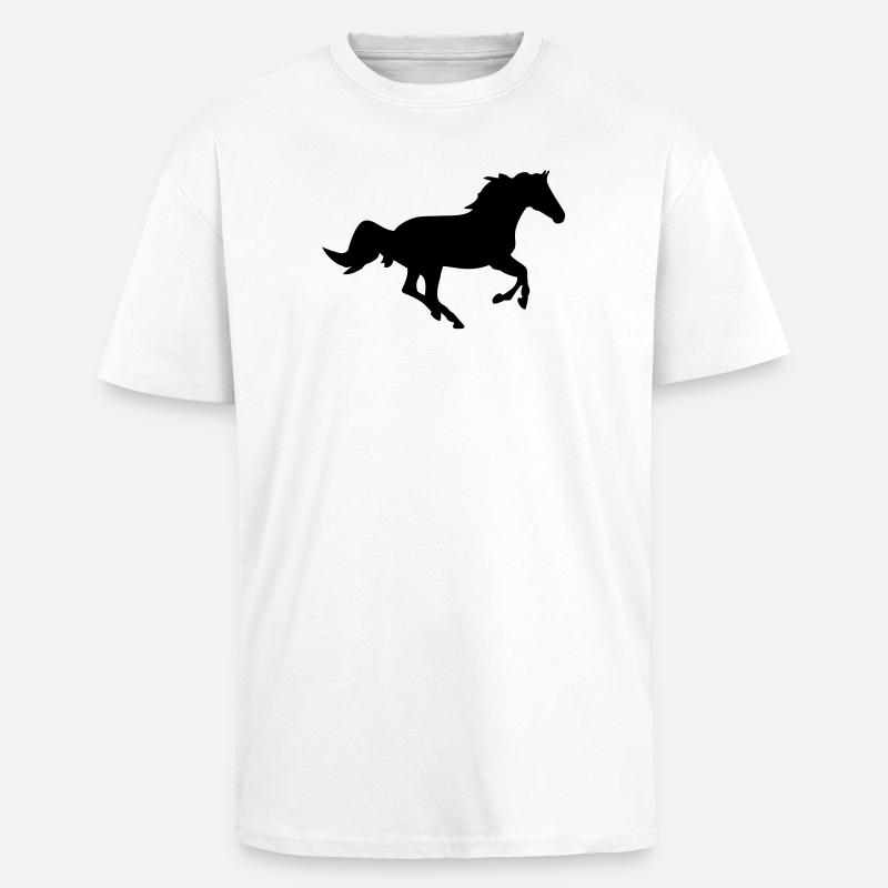 Un cheval - T-shirt unisexe oversize épais - blanc