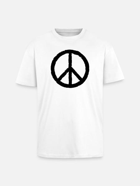 Peace Zeichen, Frieden - Oversized Heavyweight Unisex T-Shirt - Weiß
