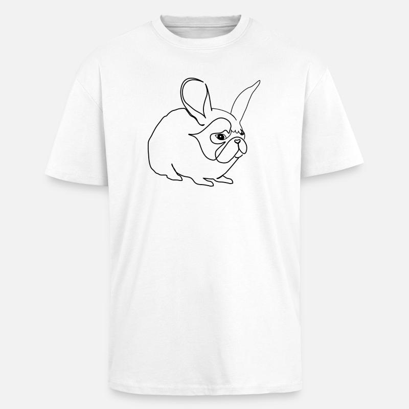 Mops Hase Pug Rabbit - Oversized Heavyweight Unisex T-Shirt - Weiß