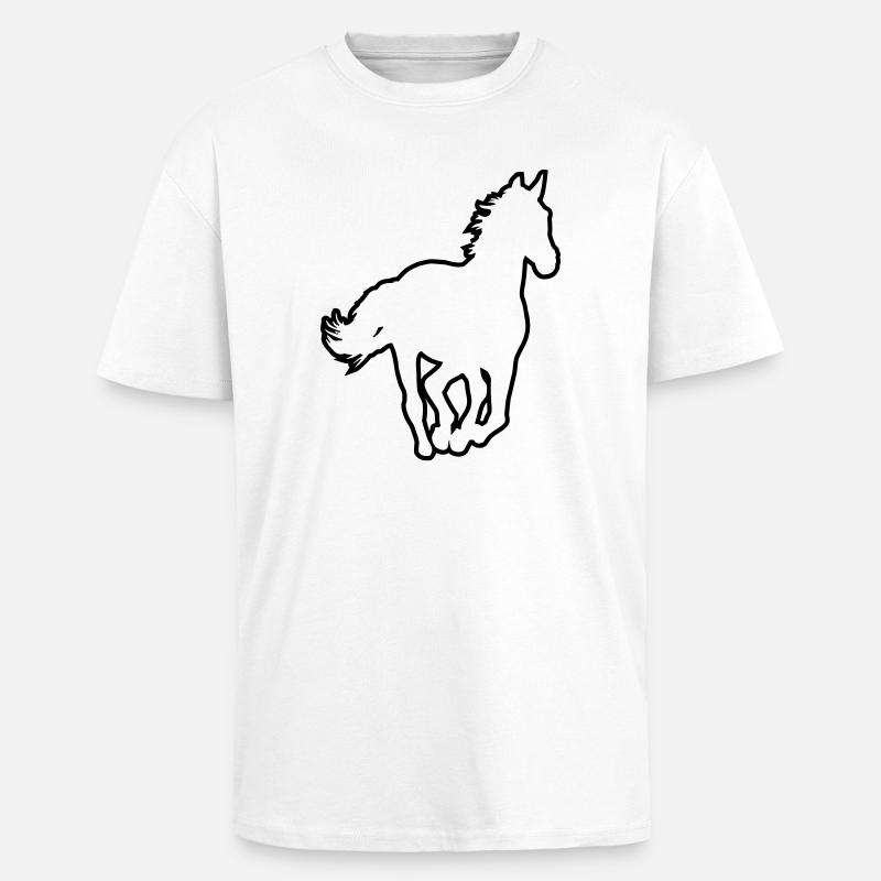 Un cheval - T-shirt unisexe oversize épais - blanc