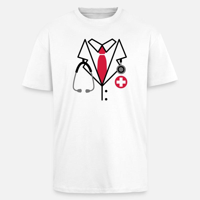 Doktor, Doktor Kostüm - Oversized Heavyweight Unisex T-Shirt - Weiß