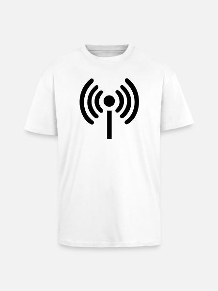 Wi-Fi Symbol - Unisex Oversized Heavyweight T-shirt - white