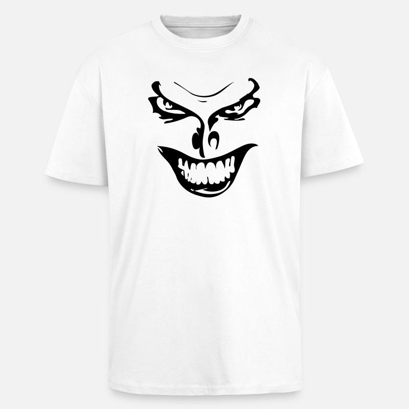Evil Face - Unisex Oversized Heavyweight T-shirt - white