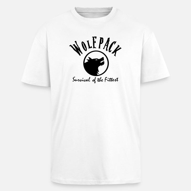 wolfpack - Unisex Oversized Heavyweight T-shirt - white