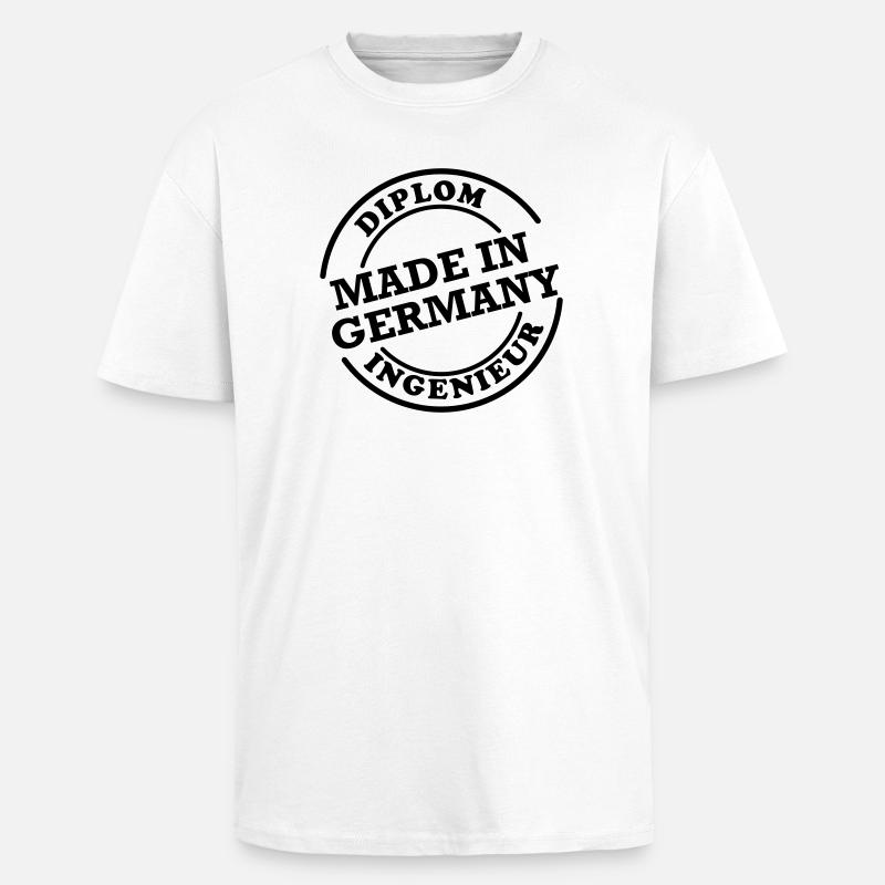 Dipl-Ing - Made in Germany - Oversized Heavyweight Unisex T-Shirt - Weiß