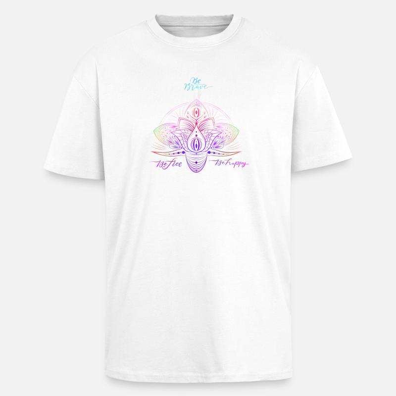 Buntes Sparkle Mandala Muster - Oversized Heavyweight Unisex T-Shirt - Weiß