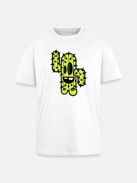 cactus comic nature - Unisex Oversized Heavyweight T-shirt - white