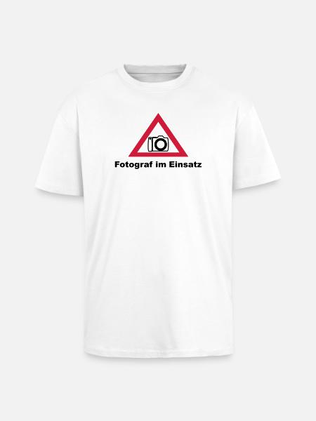 fotograf im Einsatz - Oversized Heavyweight Unisex T-Shirt - Weiß