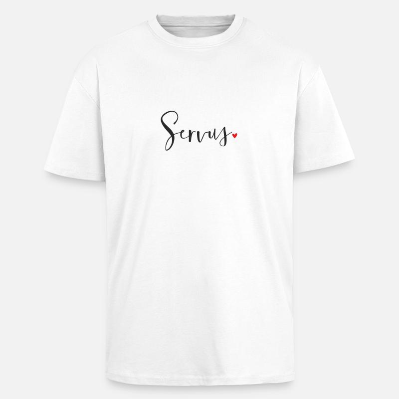 Servus Herz Dekoration Geschenk Gruß - Oversized Heavyweight Unisex T-Shirt - Weiß