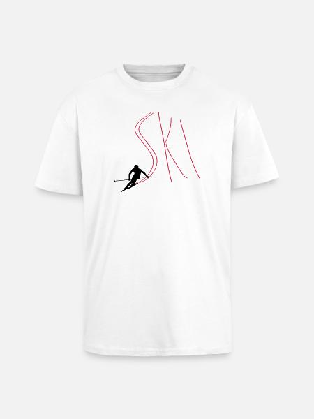 Ski - T-shirt unisexe oversize épais - blanc