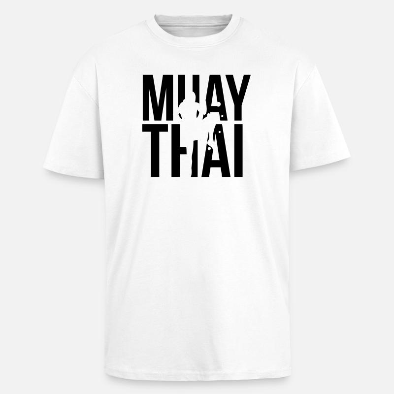 muay thai - T-shirt unisexe oversize épais - blanc