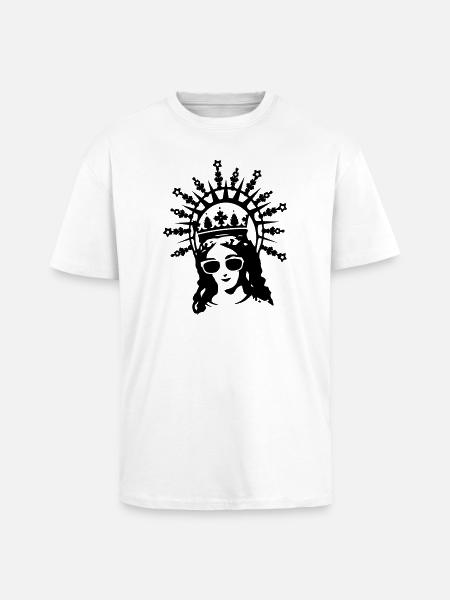 Mutter Gottes mit Sonnenbrille - Oversized Heavyweight Unisex T-Shirt - Weiß