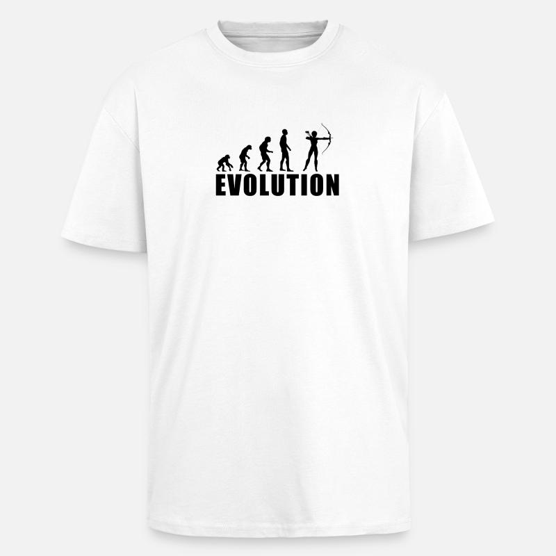 EVOLUTION BOGENSCHIESSEN Geschenk - Oversized Heavyweight Unisex T-Shirt - Weiß