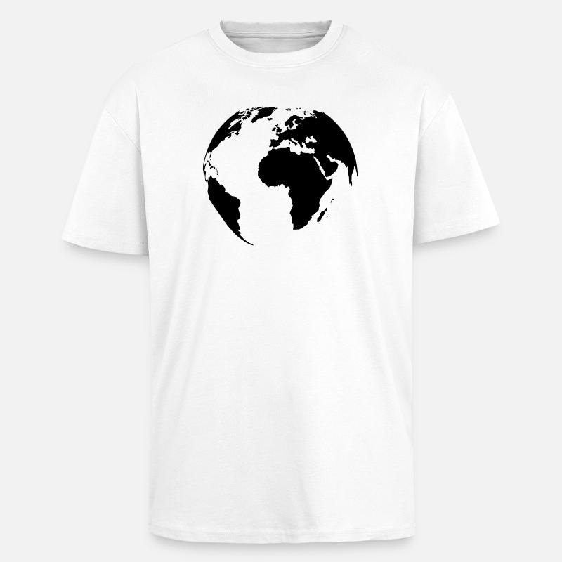 weltkugel-schwarz - Oversized Heavyweight Unisex T-Shirt - Weiß