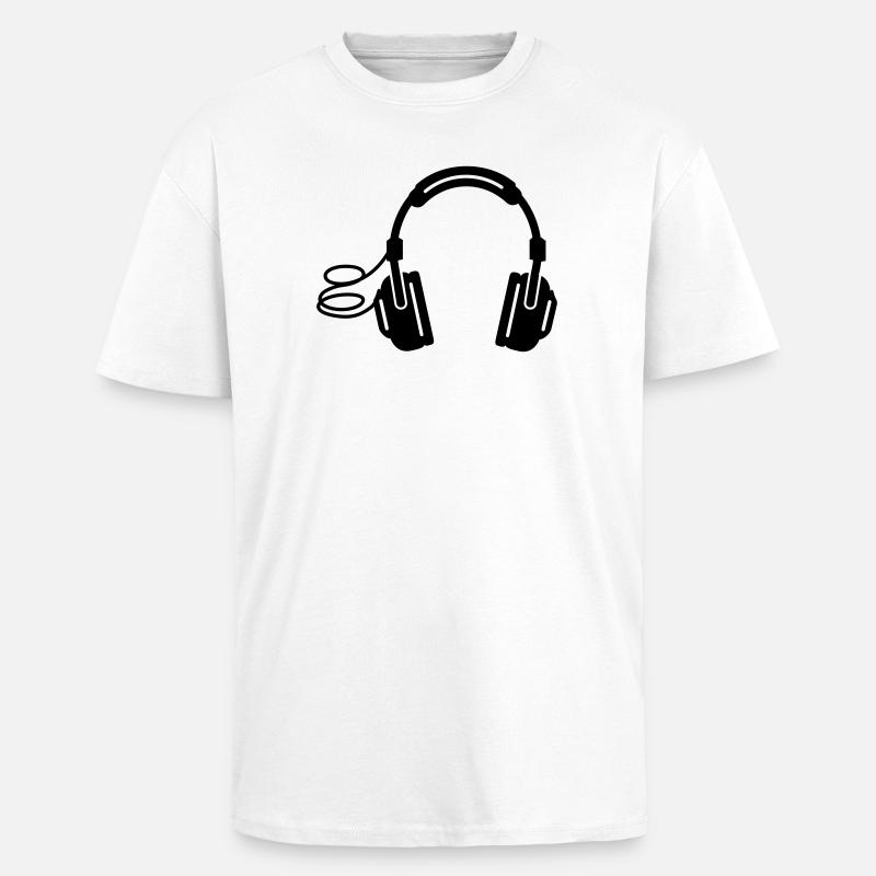 Kopfhörer headphones - Oversized Heavyweight Unisex T-Shirt - Weiß