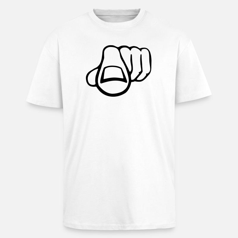Finger - Oversized Heavyweight Unisex T-Shirt - Weiß