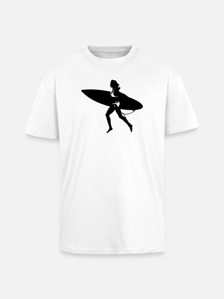 surfing - T-shirt unisexe oversize épais - blanc