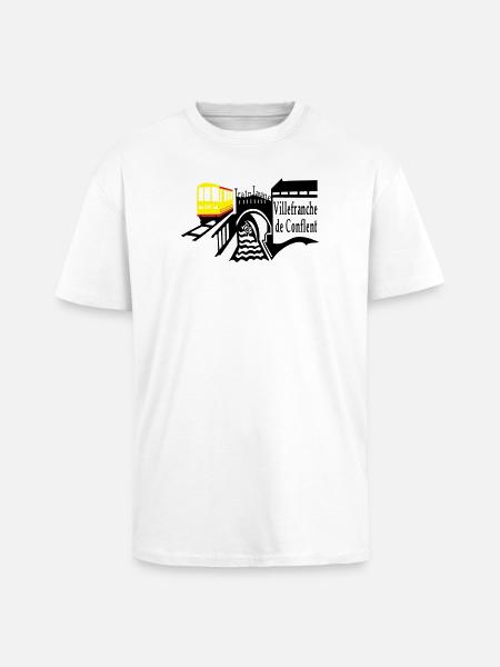le petit train jaune - T-shirt unisexe oversize épais - blanc