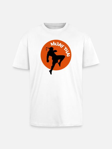 muay5 - T-shirt unisexe oversize épais - blanc