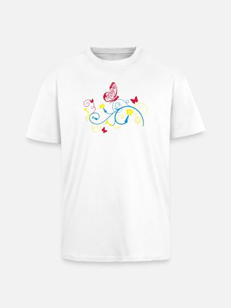 Schmetterling - Oversized Heavyweight Unisex T-Shirt - Weiß