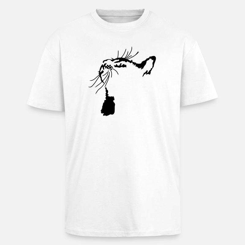 Cat - Unisex Oversized Heavyweight T-shirt - white