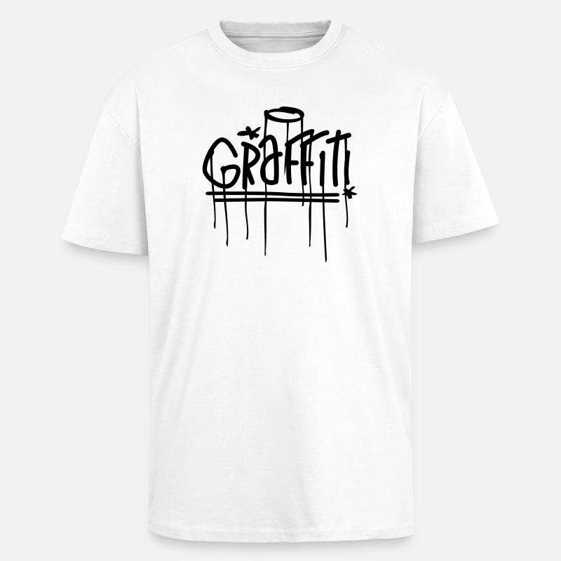 graffiti - T-shirt unisexe oversize épais - blanc
