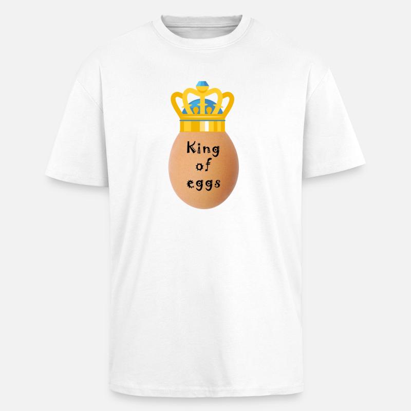 König der Eier Krone - Oversized Heavyweight Unisex T-Shirt - Weiß
