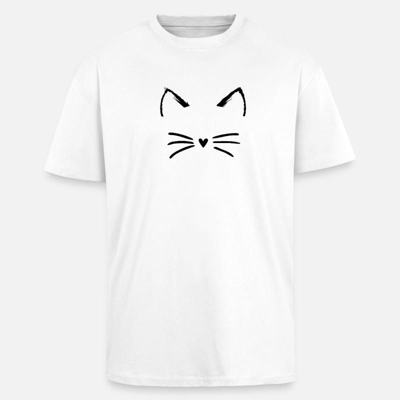 Chat - T-shirt unisexe oversize épais - blanc