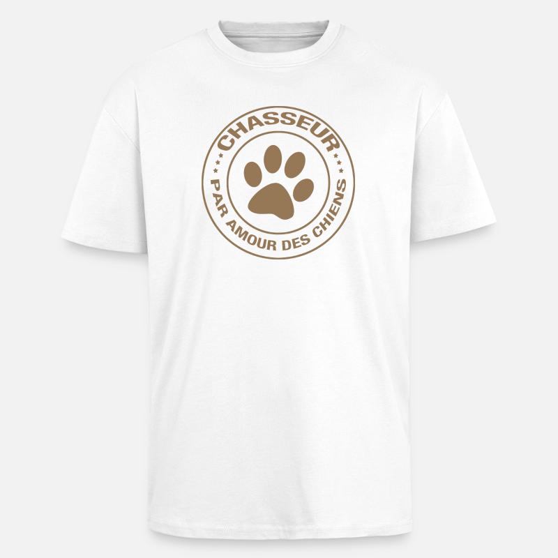 Chasseur par amour des chiens - T-shirt unisexe oversize épais - blanc