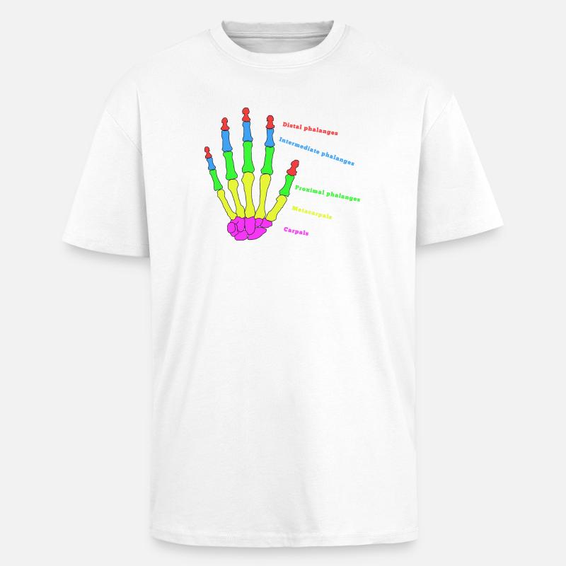 Hand Knochen Anatomie Mensch Evolution Physio - Oversized Heavyweight Unisex T-Shirt - Weiß