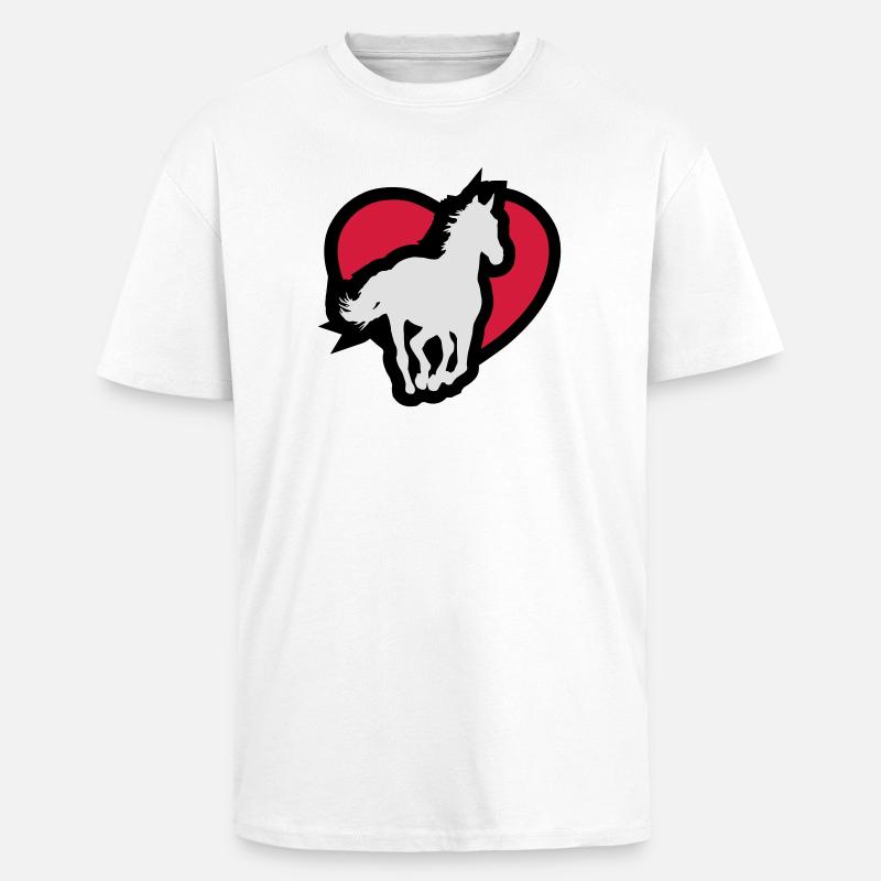 Ein pferd - Oversized Heavyweight Unisex T-Shirt - Weiß