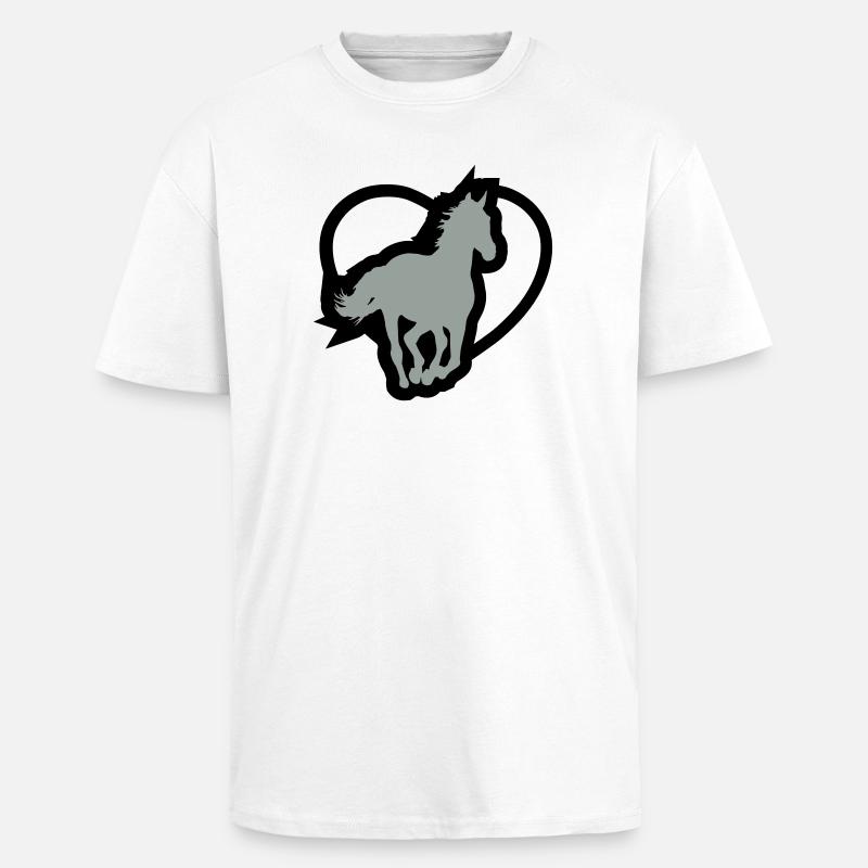 Ein pferd - Oversized Heavyweight Unisex T-Shirt - Weiß