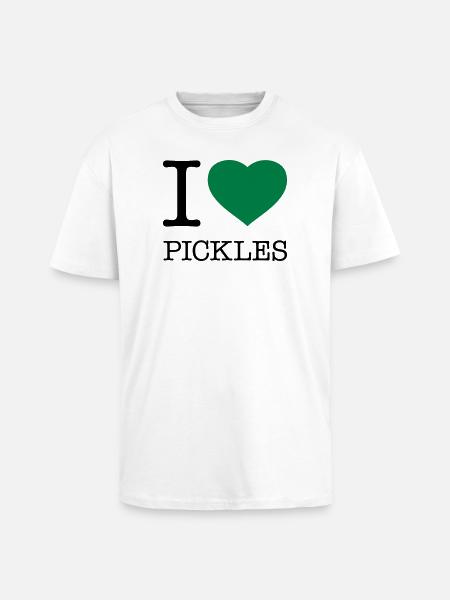 I LOVE PICKLES - Oversized Heavyweight Unisex T-Shirt - Weiß