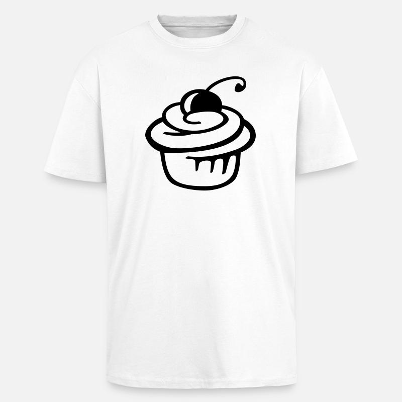 Cupcake Kirsche – Süßer Kuchen & Partyspaß - Oversized Heavyweight Unisex T-Shirt - Weiß