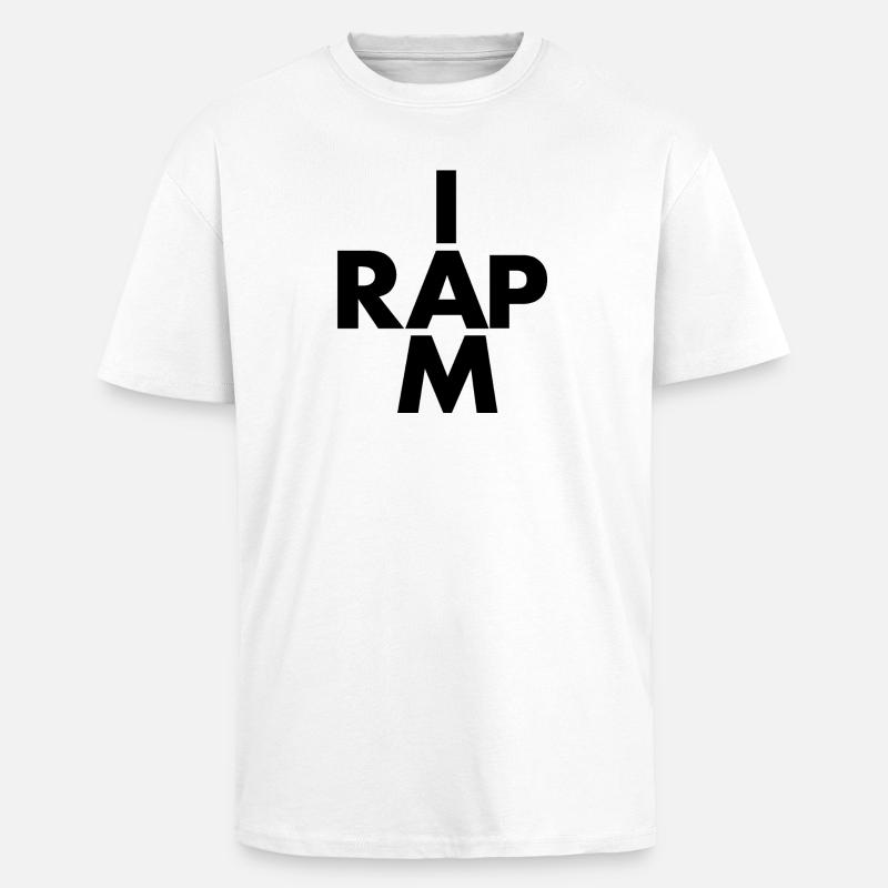 Rap hip hop - T-shirt unisexe oversize épais - blanc