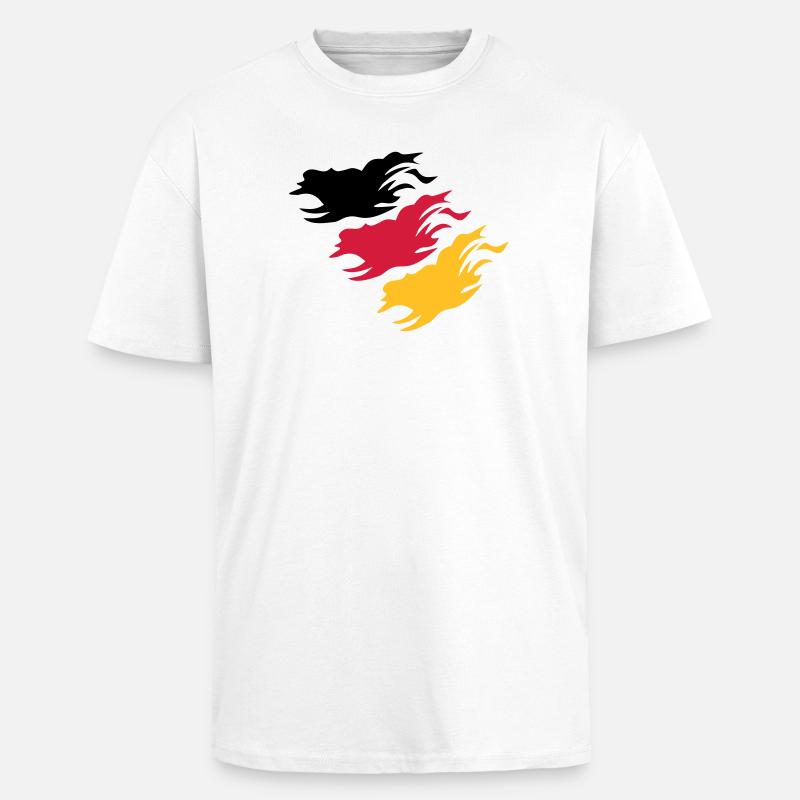 Conception Allemagne - T-shirt unisexe oversize épais - blanc